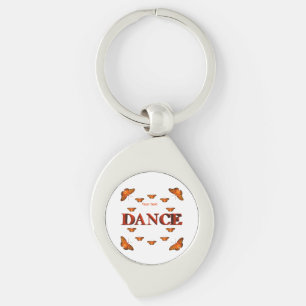Dance with butterflies design keychain