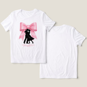 Dance with Love Pink Bow Romantic Couple T-Shirt Tri-Blend Shirt