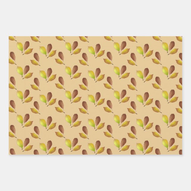 Dance with the Wind wrapping paper Beech Leaves  (Front)