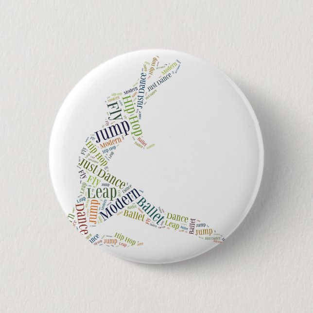 Dance Word Cloud 2 Inch Round Button (Front)
