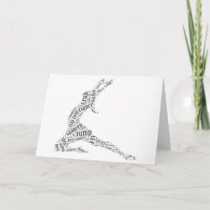 Dance Word Cloud Black & White Card