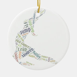 Dance Word Cloud Ceramic Ornament