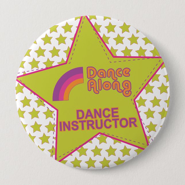 dancealong_star_dance instructor_button 4 inch round button (Front)