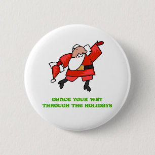 DanceChick Santa Dance 2 Inch Round Button