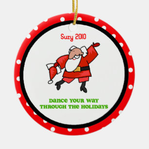 DanceChick Santa Dance personalized ornament