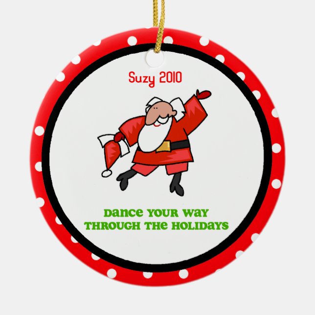DanceChick Santa Dance personalized ornament (Front)