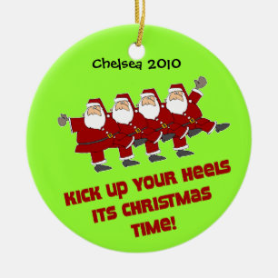 DanceChick Santa Kicks personalized ornament
