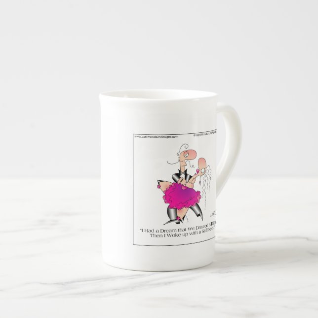 DANCED ALL NIGHT Cartoon Mug by April McCallum (Front Right)