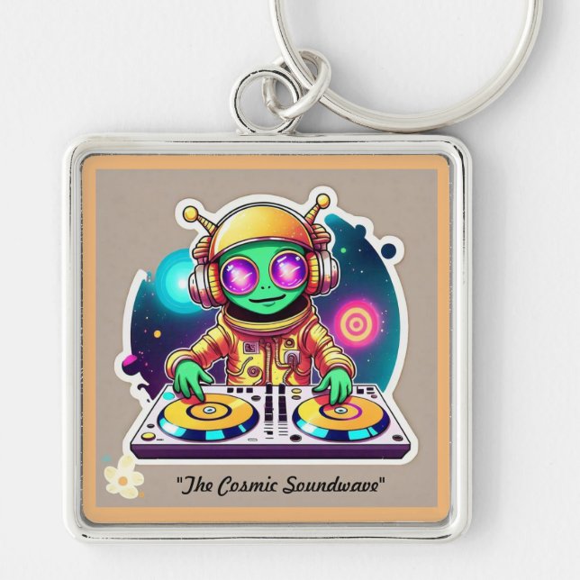 "Dancefloor Aliens Unite" Keychain (Front)