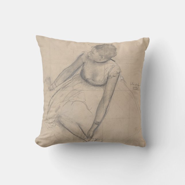 Dancer Adjusting Her Slipper Throw Pillow (Front)
