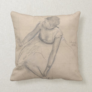 Dancer Adjusting Her Slipper Throw Pillow