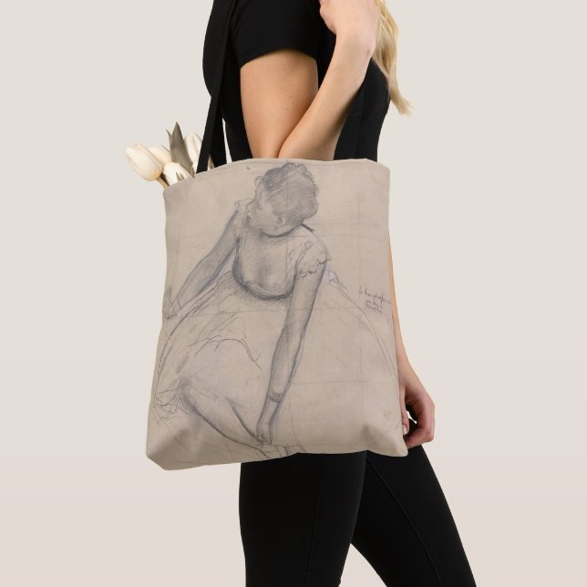 Dancer Adjusting Her Slipper Tote Bag (Close Up)