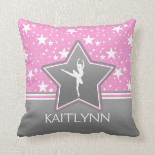 Dancer Among the Stars in Pink with YOUR NAME Throw Pillow