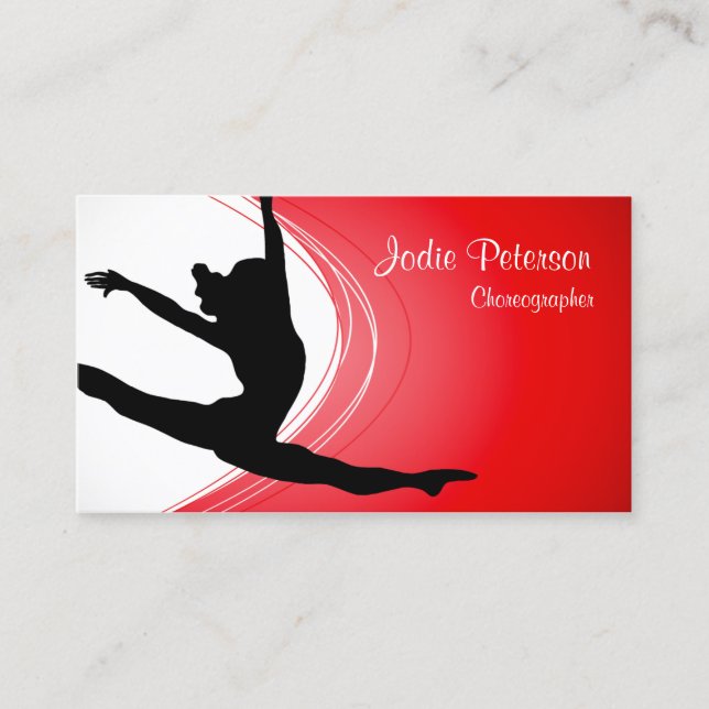 Dancer Choreographer Jette Leap Business Card (Front)