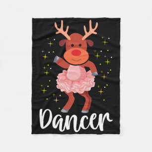 Dancer Christmas Dancing Reindeer Cute Deer Dancer Fleece Blanket