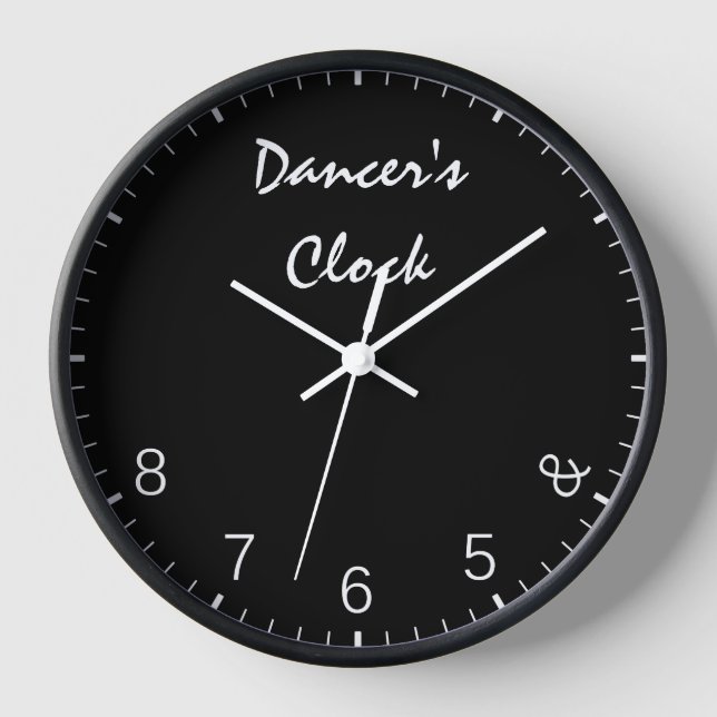 Dancer Clock in black  - Funny Dancing Dance Humou (Front)