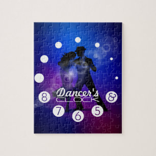 Dancer clock with numbers for a Dancer's. Jigsaw Puzzle