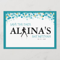 DANCER DOTS Bat Mitzvah Invitation