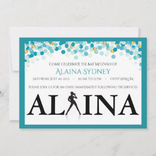 DANCER DOTS Invitation Bat mitzvah