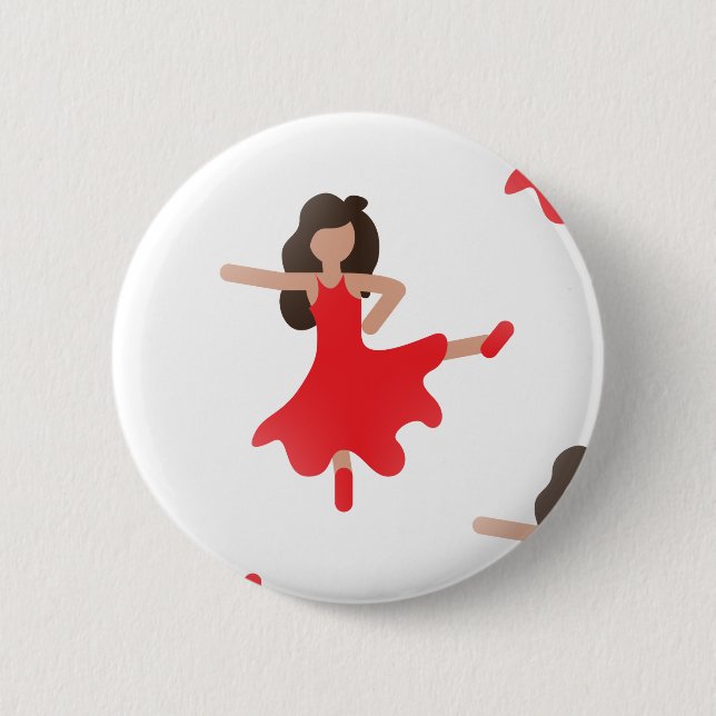 dancer emoji 2 inch round button (Front)