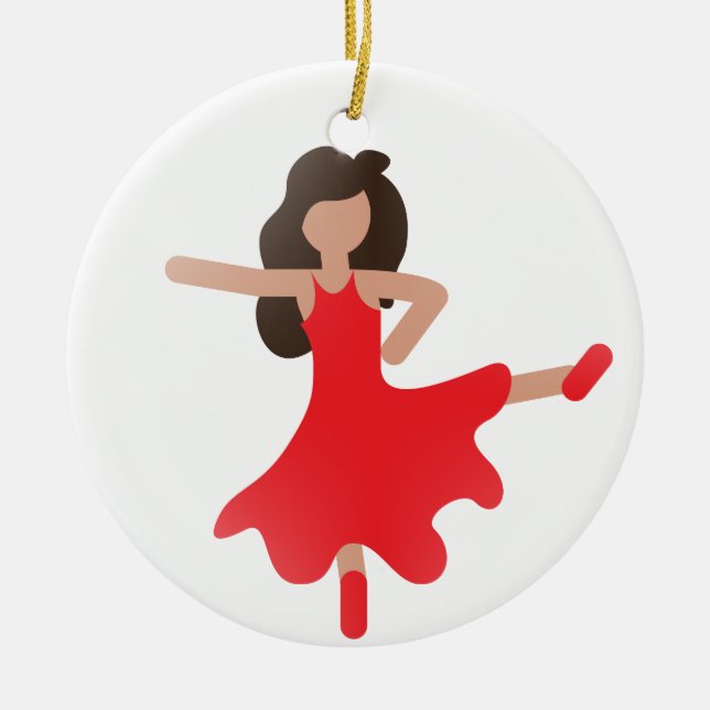 dancer emoji ceramic ornament (Front)