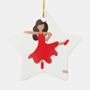 dancer emoji ceramic ornament