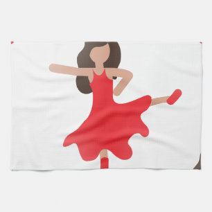 dancer emoji kitchen towel