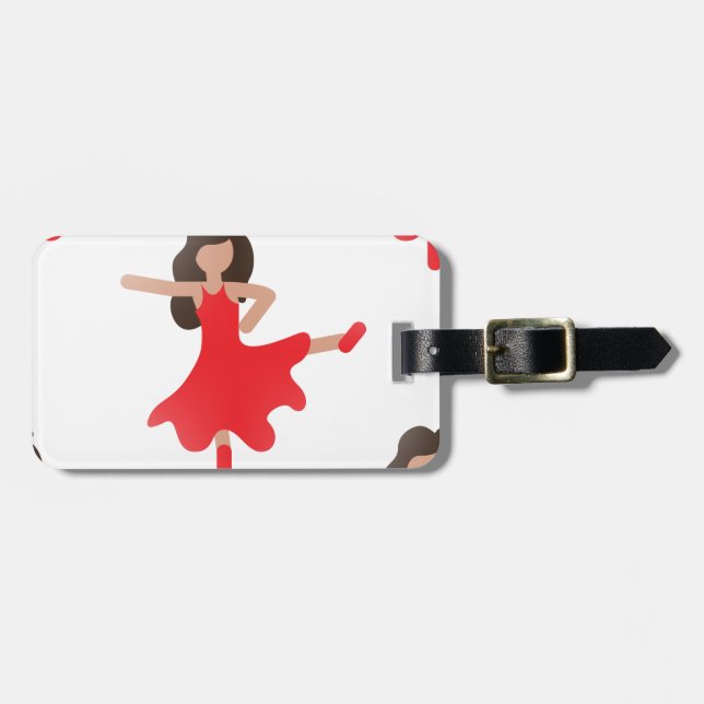 dancer emoji luggage tag (Front Horizontal)