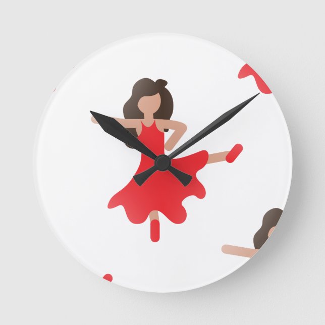 dancer emoji round clock (Front)