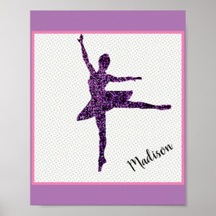 Dancer Faux Sparkle Personalized Tiny Dot Poster
