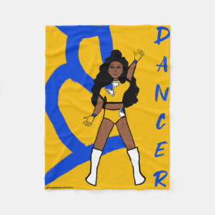 Dancer Fleece Blanket Yellow & Blue