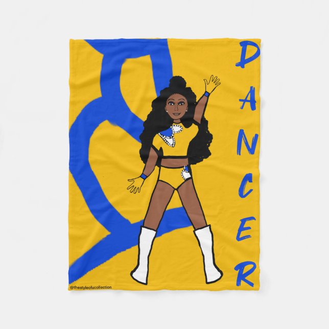 Dancer Fleece Blanket Yellow & Blue (Front)