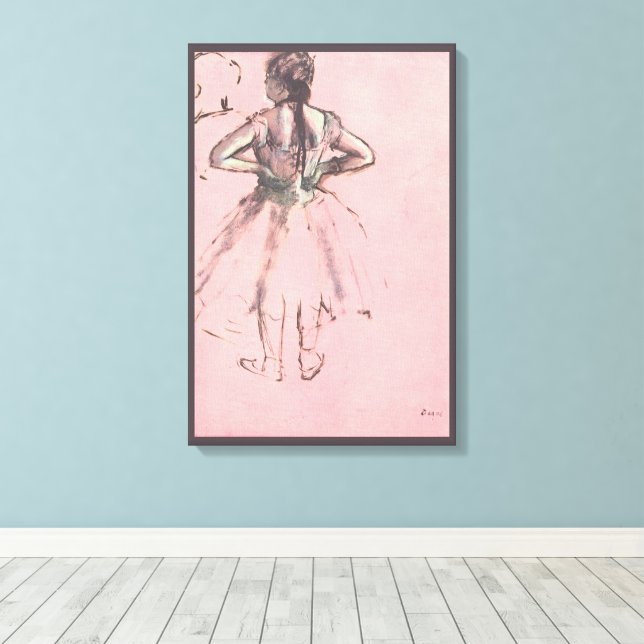 Dancer from Back, Hands on Hips by Edgar Degas Canvas Print (Insitu(Wood Floor))
