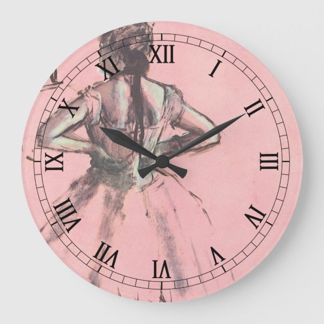Dancer from Back, Hands on Hips by Edgar Degas Large Clock (Front)