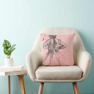 Dancer from Back, Hands on Hips by Edgar Degas Throw Pillow