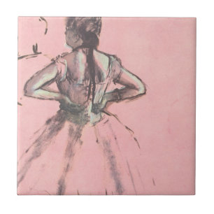 Dancer from Back, Hands on Hips by Edgar Degas Tile
