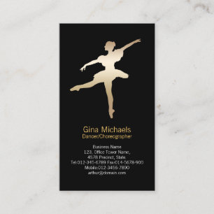 Dancer Gold Silhouette Dancer Business Card