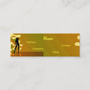 Dancer In Retro Gold Mini Business Card