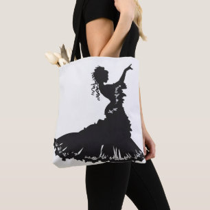 Dancer Lady Silhouette Tote Bag
