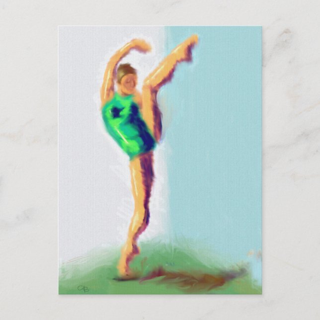 Dancer Leg Raised Art Postcard (Front)