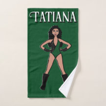 Dancer/Majorette Hand Towel Green Black #2