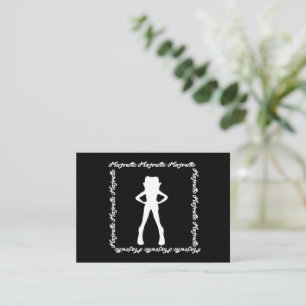 Dancer Majorette Notecard A ( White Black )