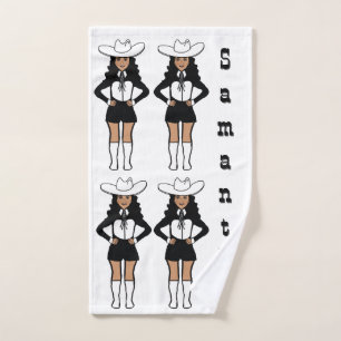Dancer/Majorette Western Black White #2 Hand Towel