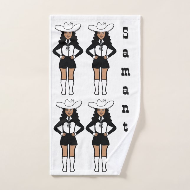 Dancer/Majorette Western Black White #2 Hand Towel (Hand Towel)
