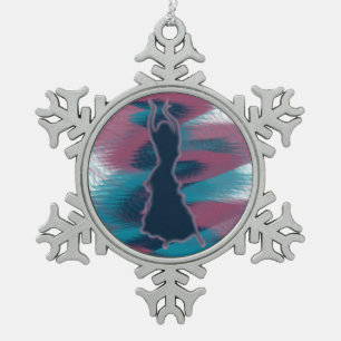 Dancer *Mako* Snowflake Pewter Christmas Ornament