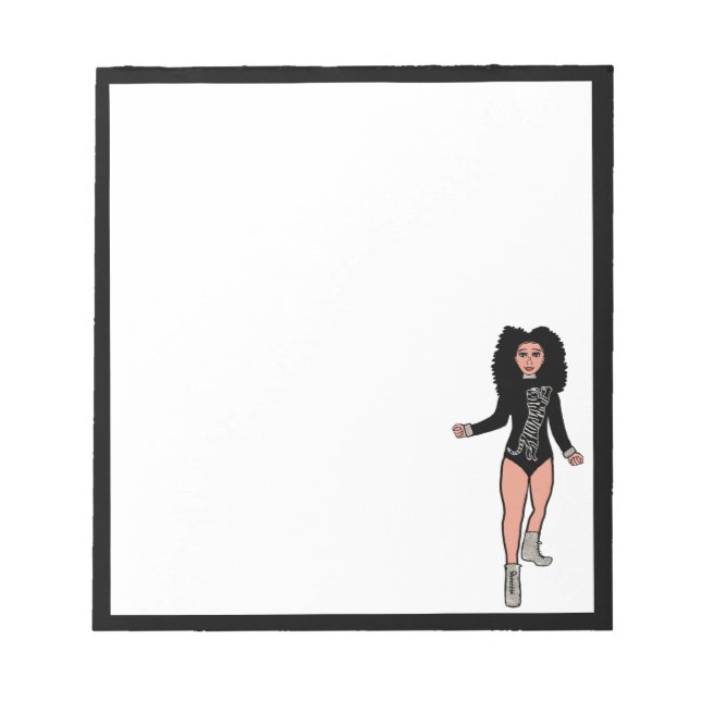 Dancer Notepad Black  / Silver B (Front)