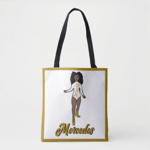 Dancer Personalized Tote White/ Gold Tiger A Bag