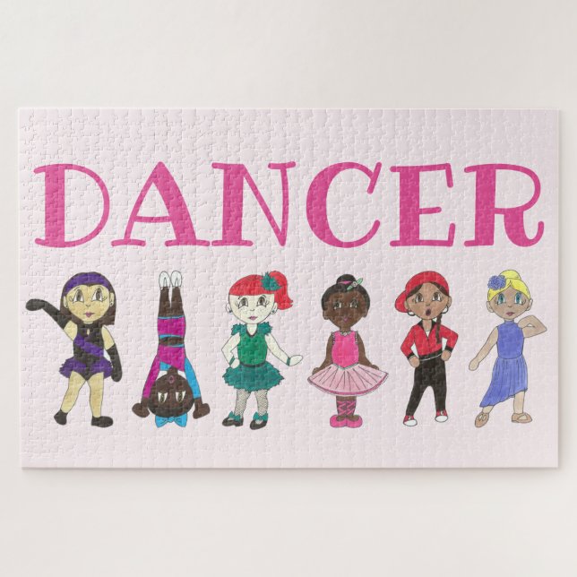 DANCER Pink Ballet Ballerina Tap Dance Teacher Jigsaw Puzzle (Horizontal)