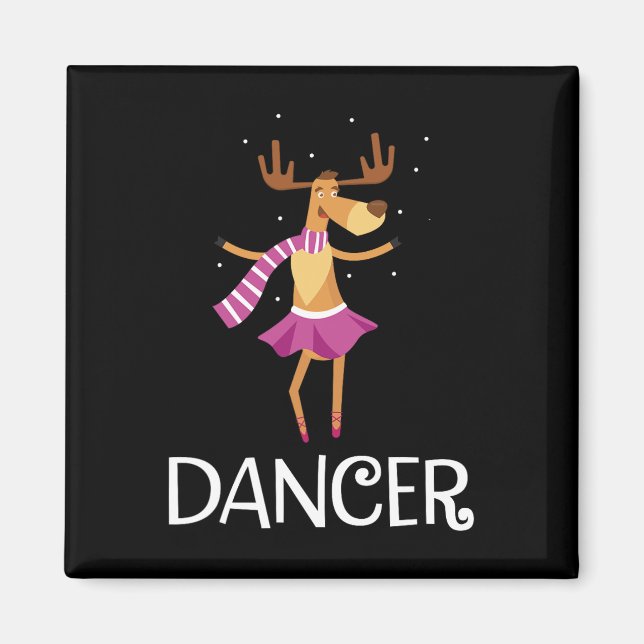 Dancer Prancer Christmas Dancing Reindeer  Magnet (Front)