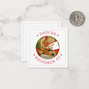DANCER REINDEER 2.5" Square Flat Card